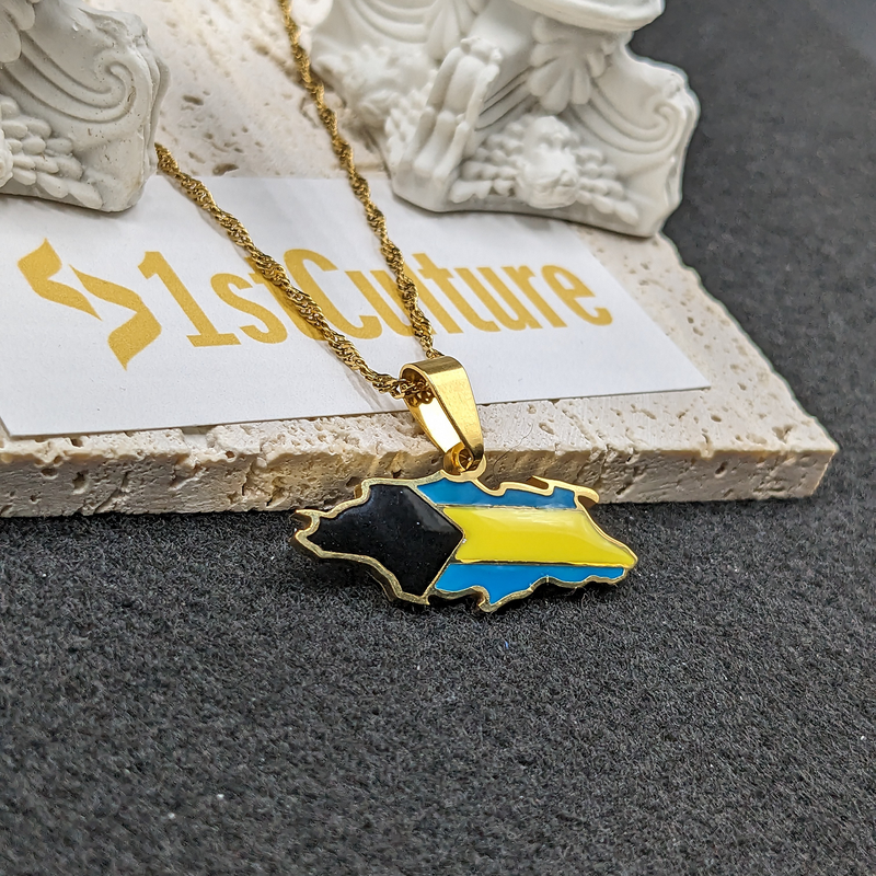 18K Gold Plated Nassau Bahamas Map Necklace