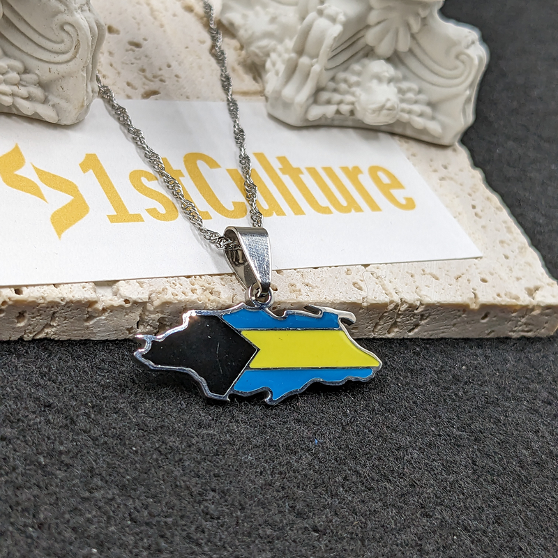 18K Gold Plated Nassau Bahamas Map Necklace