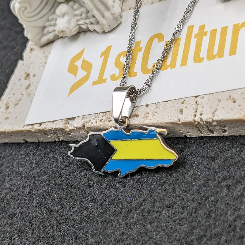 18K Gold Plated Nassau Bahamas Map Necklace