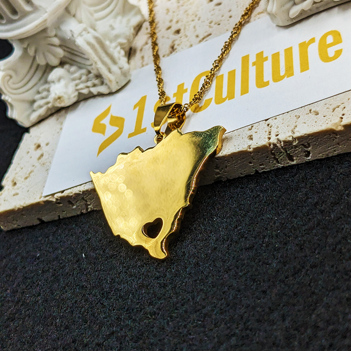 Nicaragua 18k Gold Plated Necklace / Nicaragua Flag Color Necklace / Nicaragua Map / Nicaragua Jewelry / Nicaragua Pendant / Nicaragua Gift