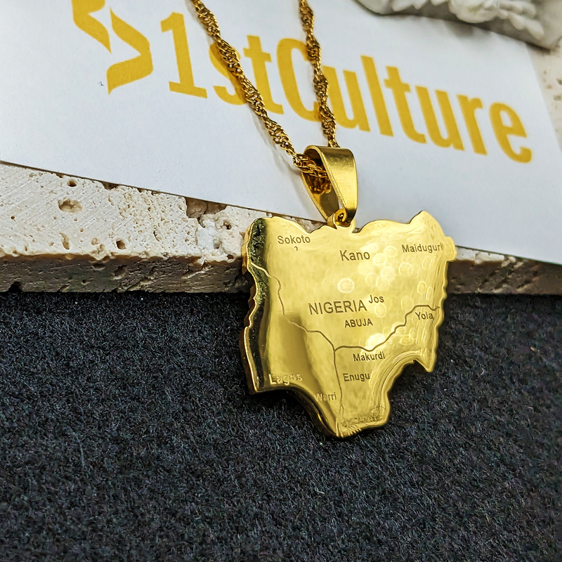 18K Gold Plated Nigeria Map Necklace