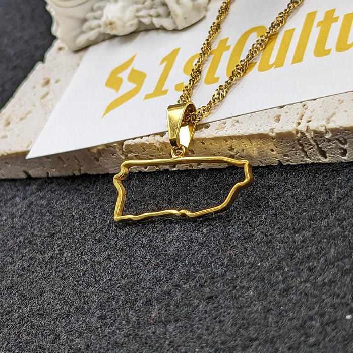 18K Gold Plated "Small" Puerto Rico Necklace / Puerto Rico Flag / Puerto Rico Jewelry / Puerto Rico Pendant / Puerto Rico Map