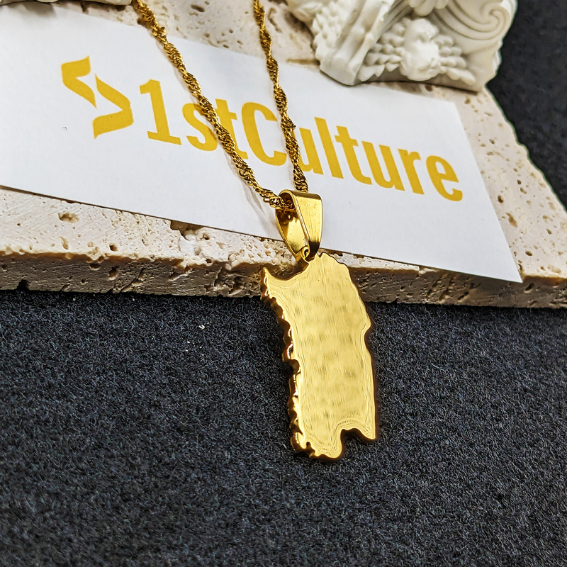 18k Gold Plated Sardinia Map Necklace