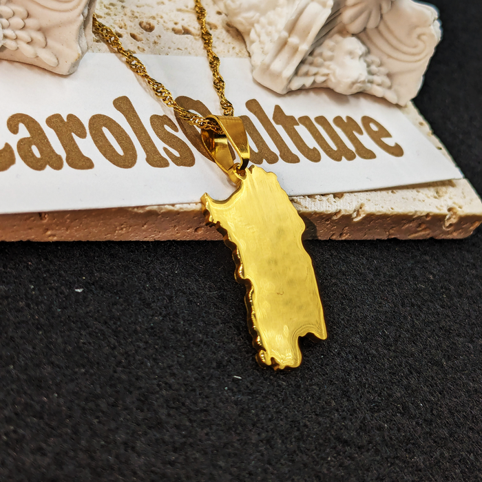 18k Gold Plated Sardinia Map Necklace, Sardinia Necklace, Sardinia Flag, Sardinia Jewelry, Sardinia Pendant, Sardinia Gift, Sardinia Earring