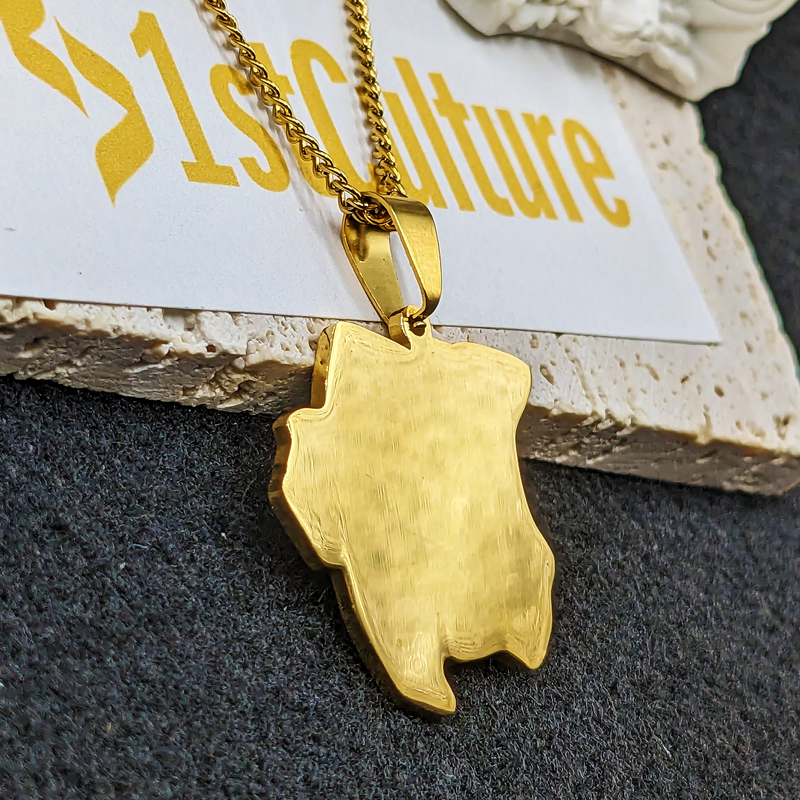 Suriname 18K Gold Plated Necklace / Suriname Jewelry / Suriname Pendant / Suriname Gift