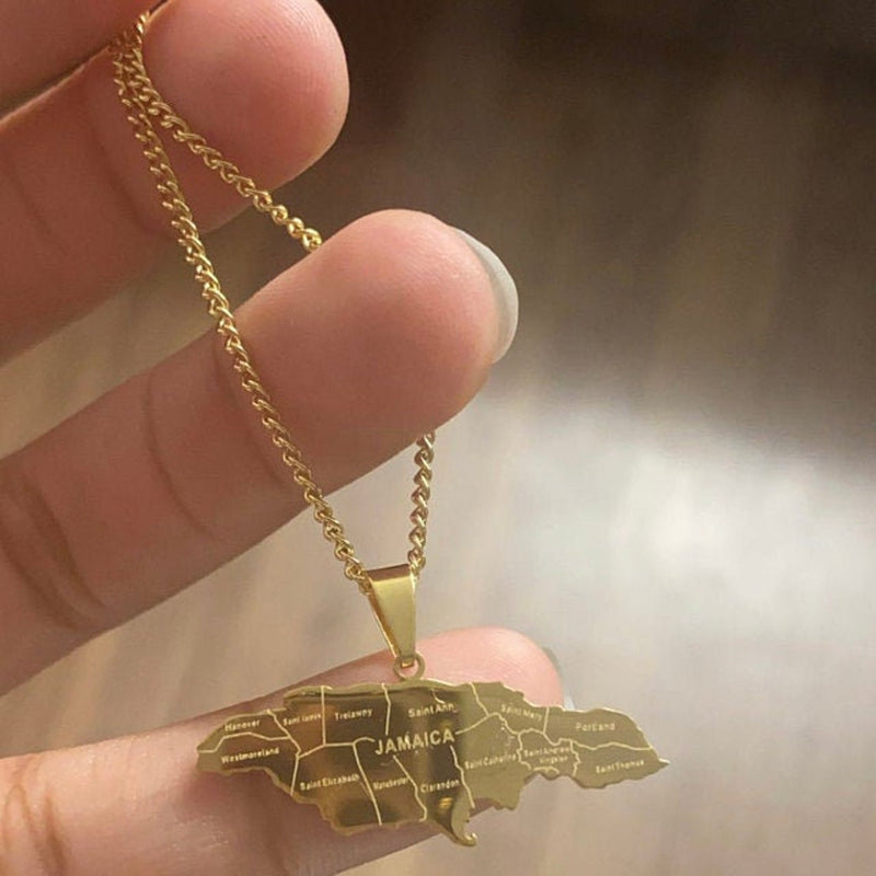 Jamaica Map Necklace