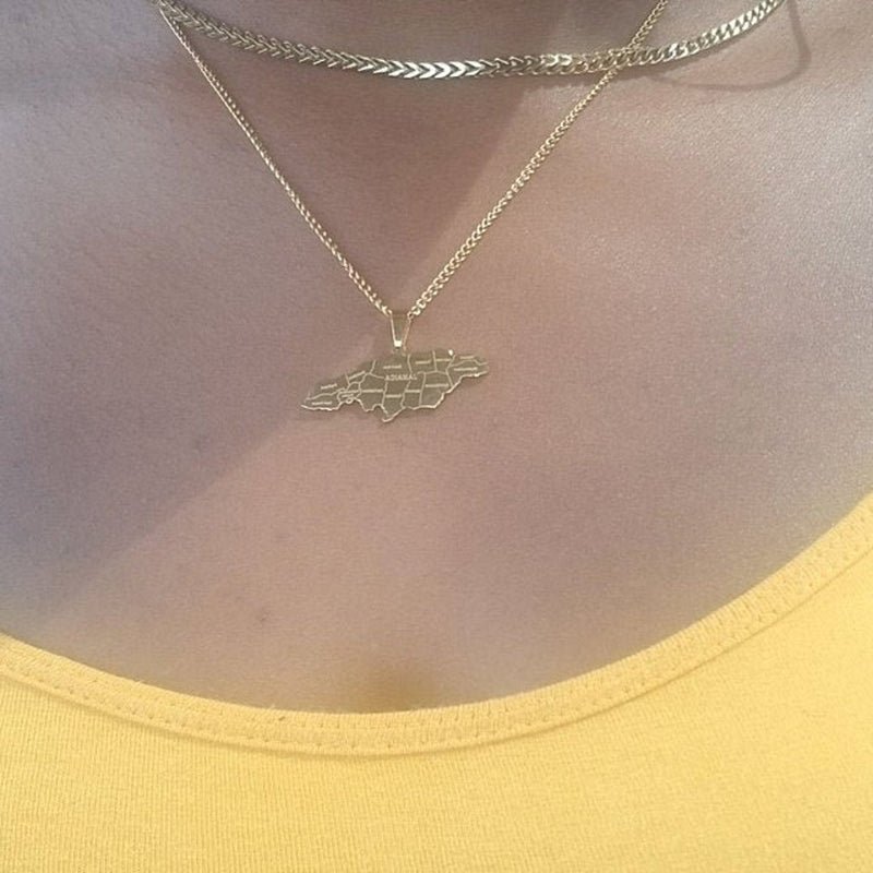Jamaica Map Necklace