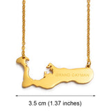 18K Gold Plated Cayman Islands Necklace, Grand Cayman, Cayman Map, Grand Cayman Shirt, Rum Point Cayman Islands