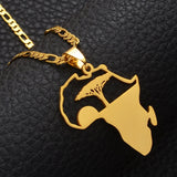 Necklace Chain - Africa Map Tree Of Life Necklaces - 18K Gold Plated Africa Pendant - Tree Necklace - Africa shaped necklace Men and Women