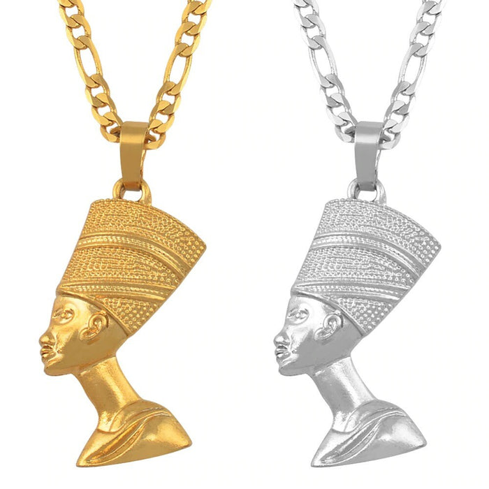 18K Gold Plated Egyptian Queen Nefertiti Necklace For Women - Egyptian Gold/silver Necklace - Charmed Necklace Jewelry Gift