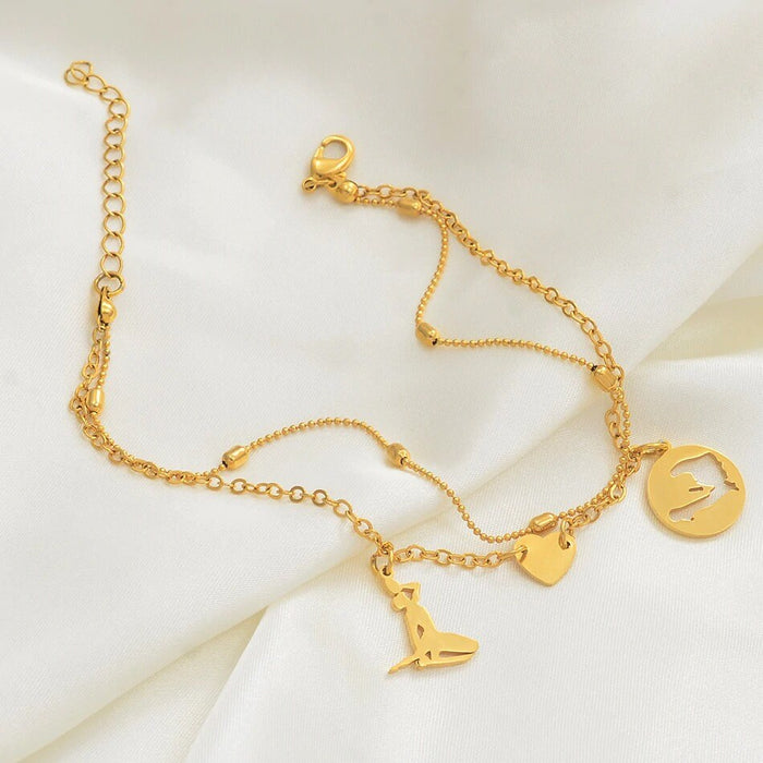 18K Gold Plated Haiti Ankle Bracelet - Neg Mawon Haiti - Haiti Anklets - Haiti Bracelets - Haiti Jewelry - Haiti Charm - Haiti Women