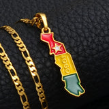 18K Gold Plated Togo Necklace - Togo Earrings - Togo Necklace - Togo Gifts - Togo Bracelet -  Togo Jewelry - Togo Map - Togo Keychain