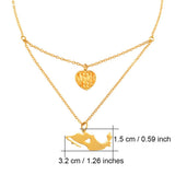 Heart And Mexico 18k Gold Plated Necklace / Heart And Mexico Jewelry / Heart And Mexico Pendant / Heart And Mexico Gift
