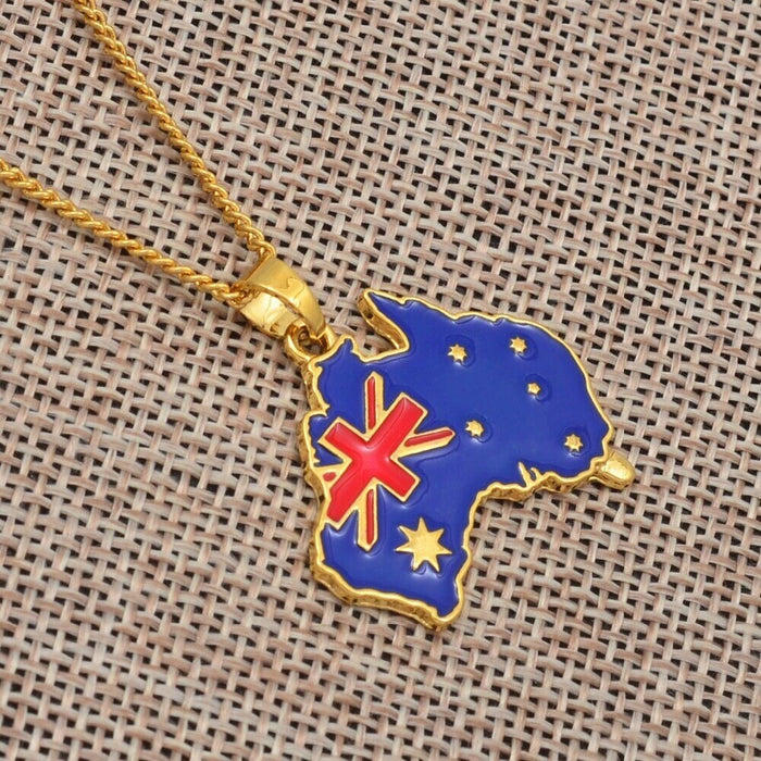 Australia 18K Gold Plated Necklace / Australia Jewelry / Australia Pendant / Australia Gift