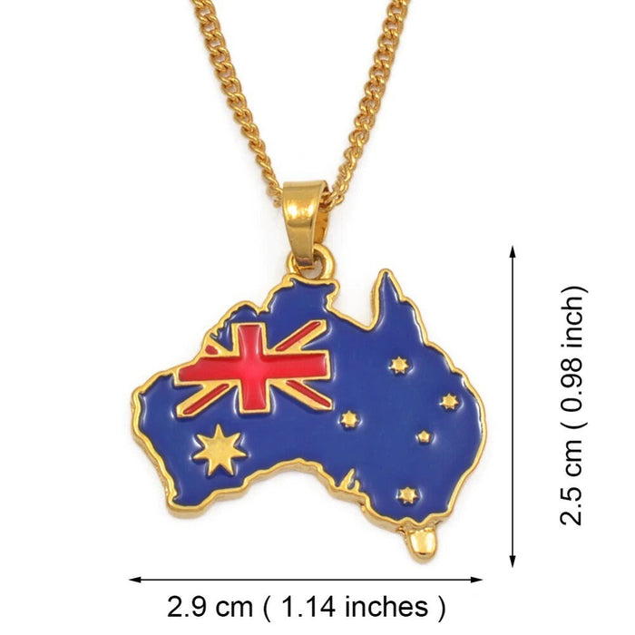 Australia 18K Gold Plated Necklace / Australia Jewelry / Australia Pendant / Australia Gift