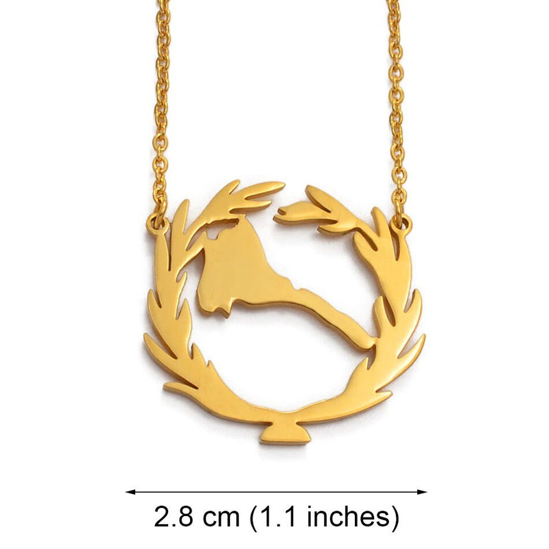 Eritrea 18K Gold Plated Necklace / Eritrea Jewelry / Eritrea Pendant / Eritrea Gift