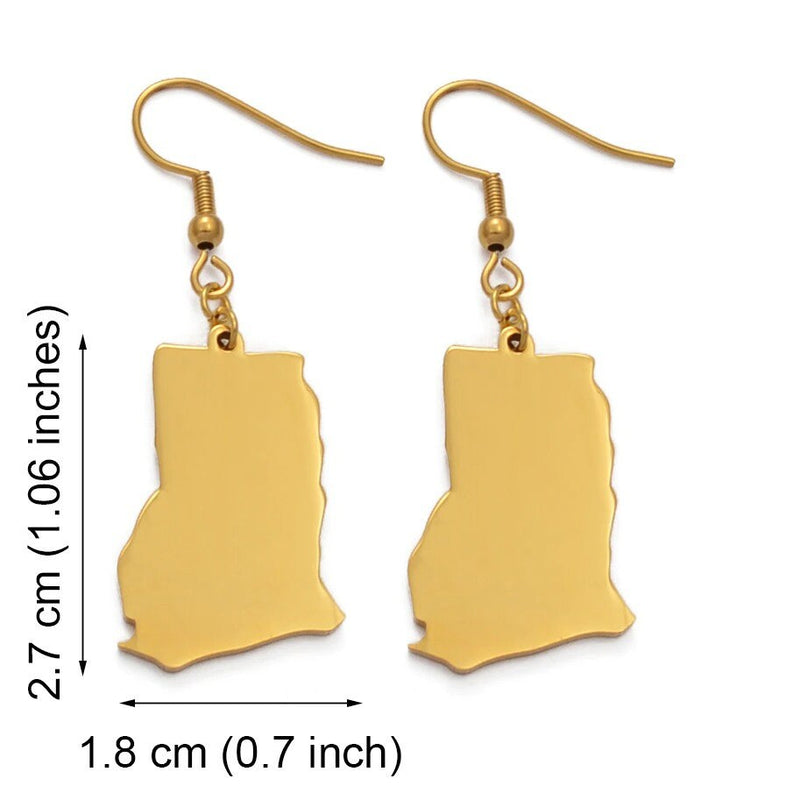 Ghana 18K Gold Plated Earrings / Ghana Jewelry / Ghana Earrings / Ghana Gift