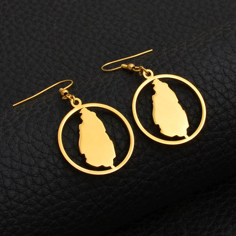 Saint Lucia 18K Gold Plated Earrings / Saint Lucia Jewelry / Saint Lucia Earrings / Saint Lucia Gift