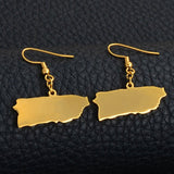 Puerto Rico 18K Gold Plated Earrings / Puerto Rico Jewelry / Puerto Rico Earrings / Puerto Rico Gift