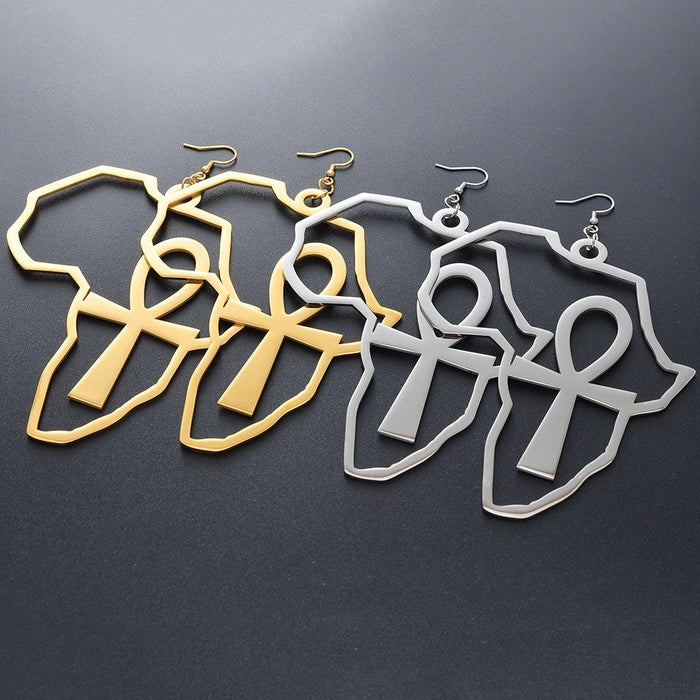 African 18K Gold Plated Earrings / African Jewelry / African Earrings / African Gift