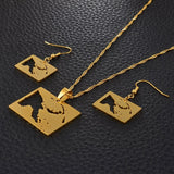 Papua New Guinea 18K Gold Plated Necklace Earrings Set / Papua New Guinea Jewelry / Papua New Guinea Pendant / Papua New Guinea Gift