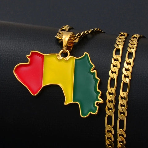 Guinea 18K Gold Plated Necklace / Guinea Jewelry / Guinea Pendant / Guinea Gift