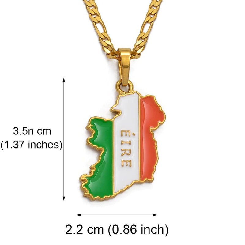 Ireland 18K Gold Plated Necklace / Ireland Jewelry / Ireland Pendant / Ireland Gift