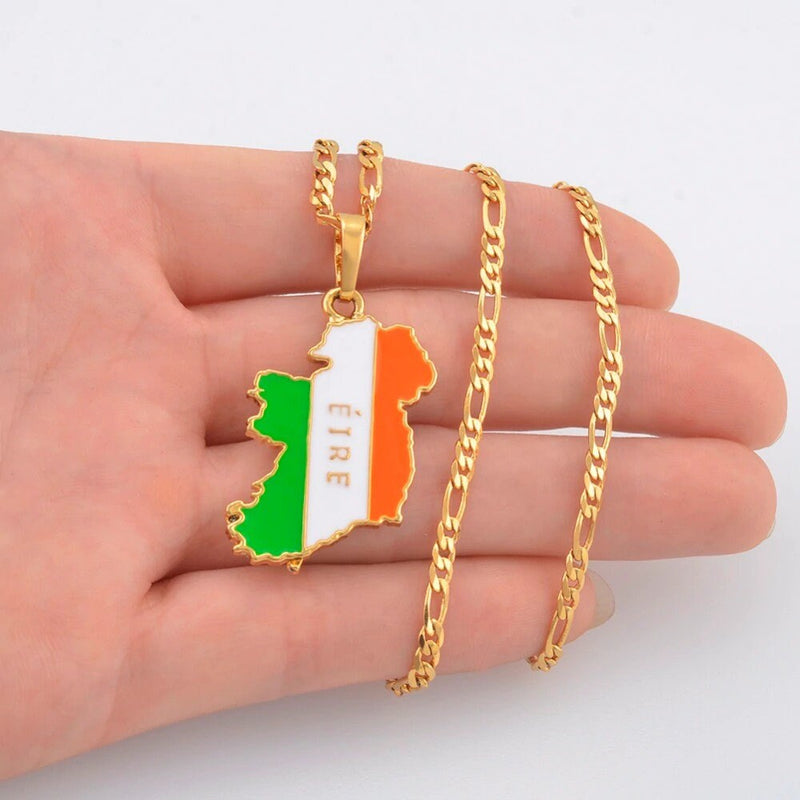 Ireland 18K Gold Plated Necklace / Ireland Jewelry / Ireland Pendant / Ireland Gift
