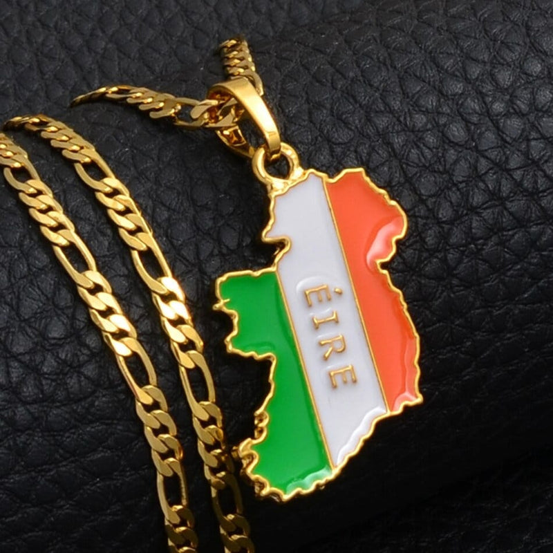 Ireland 18K Gold Plated Necklace / Ireland Jewelry / Ireland Pendant / Ireland Gift