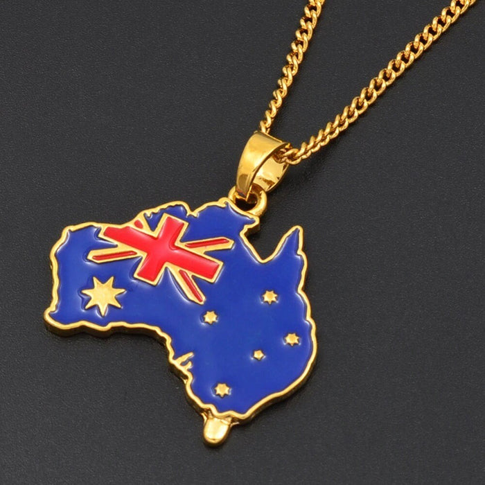 Australia 18K Gold Plated Necklace / Australia Jewelry / Australia Pendant / Australia Gift