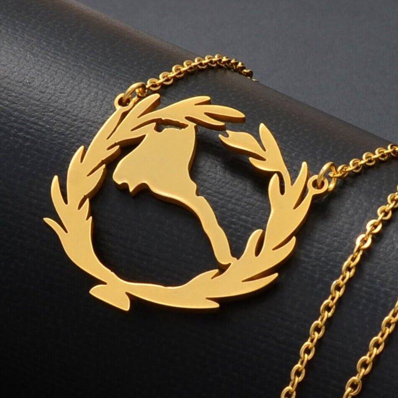 Eritrea 18K Gold Plated Necklace / Eritrea Jewelry / Eritrea Pendant / Eritrea Gift