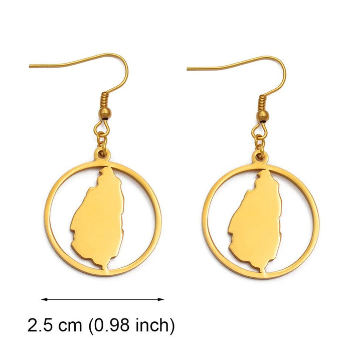 Saint Lucia 18K Gold Plated Earrings / Saint Lucia Jewelry / Saint Lucia Earrings / Saint Lucia Gift