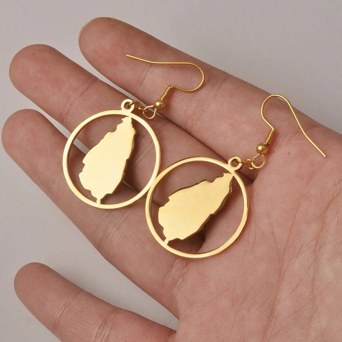 Saint Lucia 18K Gold Plated Earrings / Saint Lucia Jewelry / Saint Lucia Earrings / Saint Lucia Gift