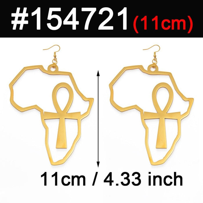 African 18K Gold Plated Earrings / African Jewelry / African Earrings / African Gift