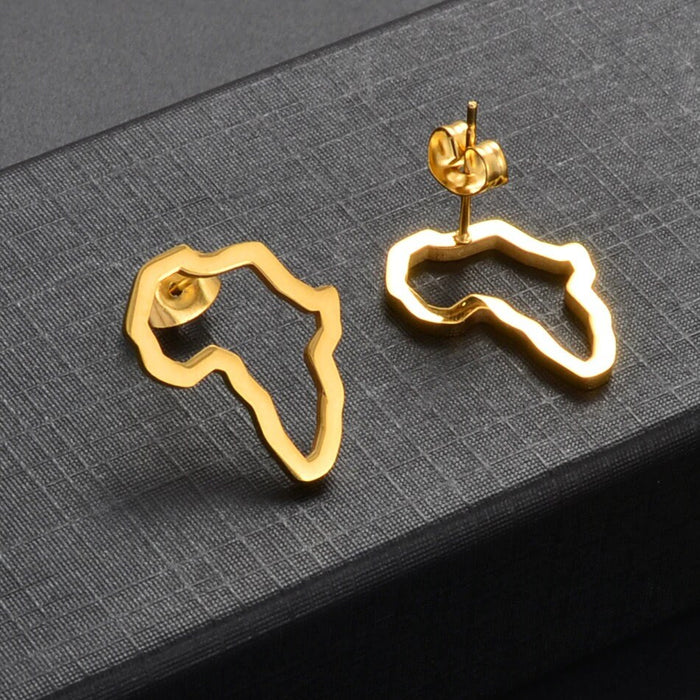 Africa 18K Gold Plated Earrings / Africa Jewelry / Africa Earrings / Africa Gift