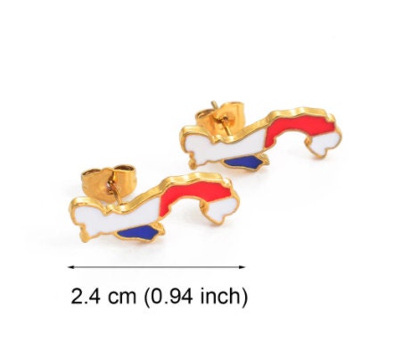 Panama 18K Gold Plated Earrings / Panama Jewelry / Panama Earrings / Panama Gift