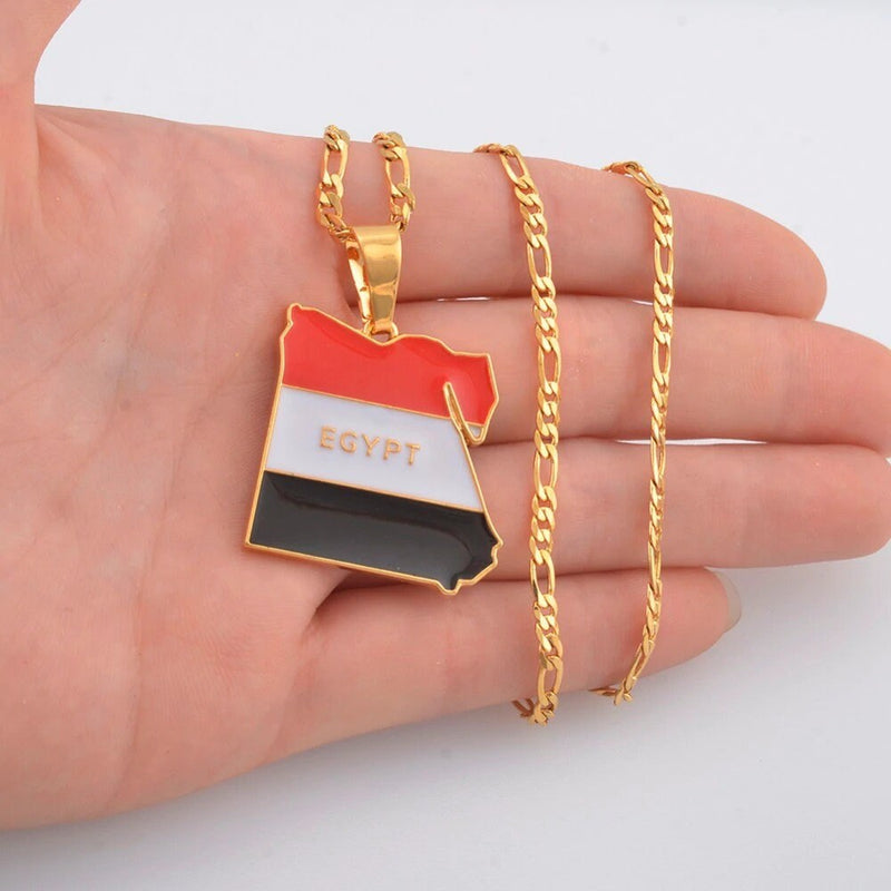 Egypt 18K Gold Plated Necklace / Egypt Jewelry / Egypt Pendant / Egypt Gift