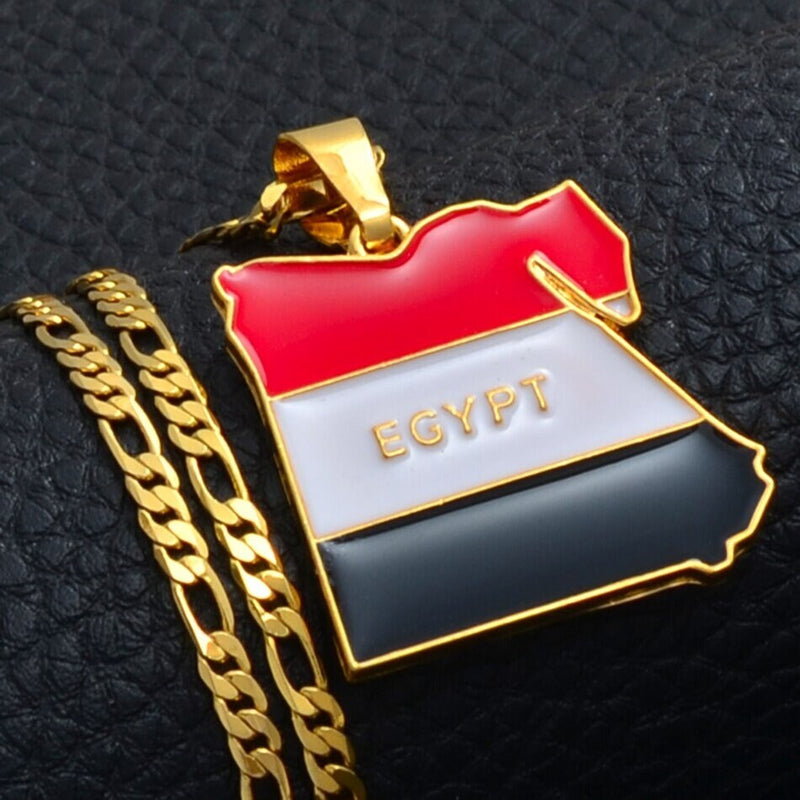 Egypt 18K Gold Plated Necklace / Egypt Jewelry / Egypt Pendant / Egypt Gift