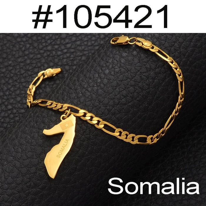 Somalia 18K Gold Plated Anklets / Somalia Jewelry / Somalia Ankle Bracelets / Somalia Gift