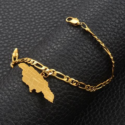Jamaica 18K Gold Plated Anklets / Jamaica Jewelry / Jamaica Ankle Bracelets / Jamaica Gift