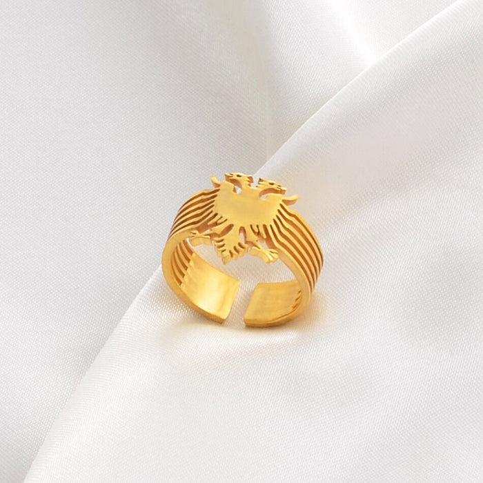 18K Gold Plated Albania Eagle Ring / Albania Eagle Jewelry / Albania Eagle Ring / Albania Eagle Gift