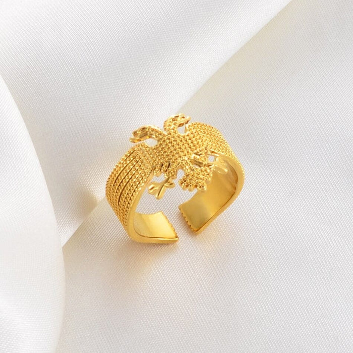 18K Gold Plated Albania Eagle Ring / Albania Eagle Jewelry / Albania Eagle Ring / Albania Eagle Gift