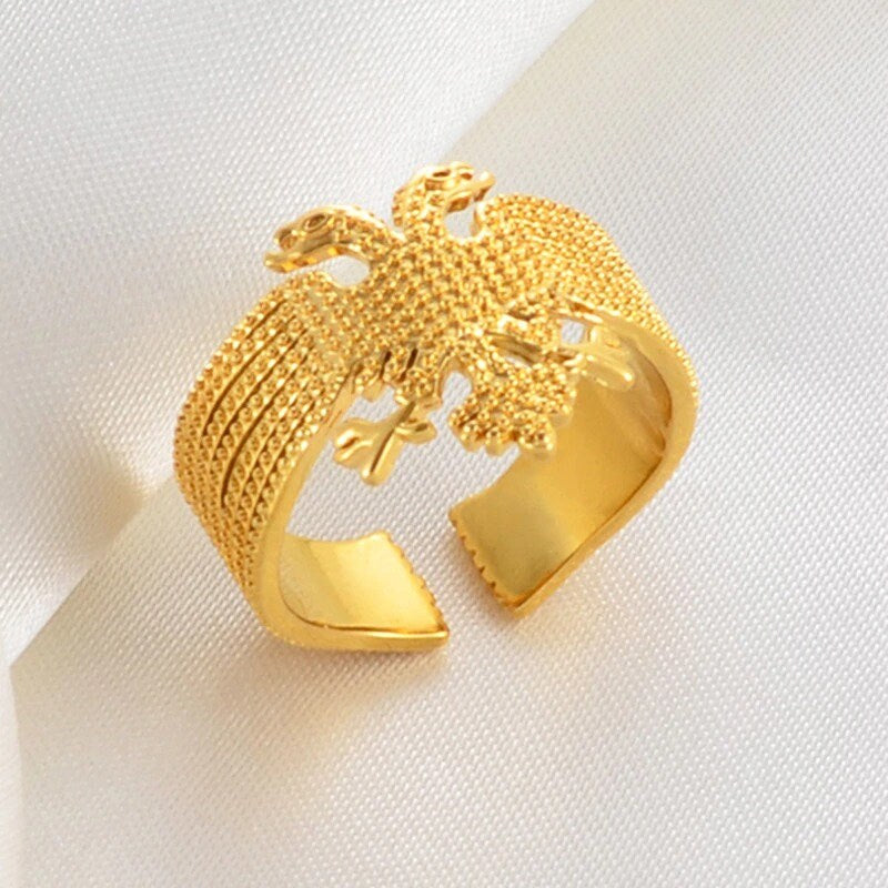18K Gold Plated Albania Eagle Ring / Albania Eagle Jewelry / Albania Eagle Ring / Albania Eagle Gift