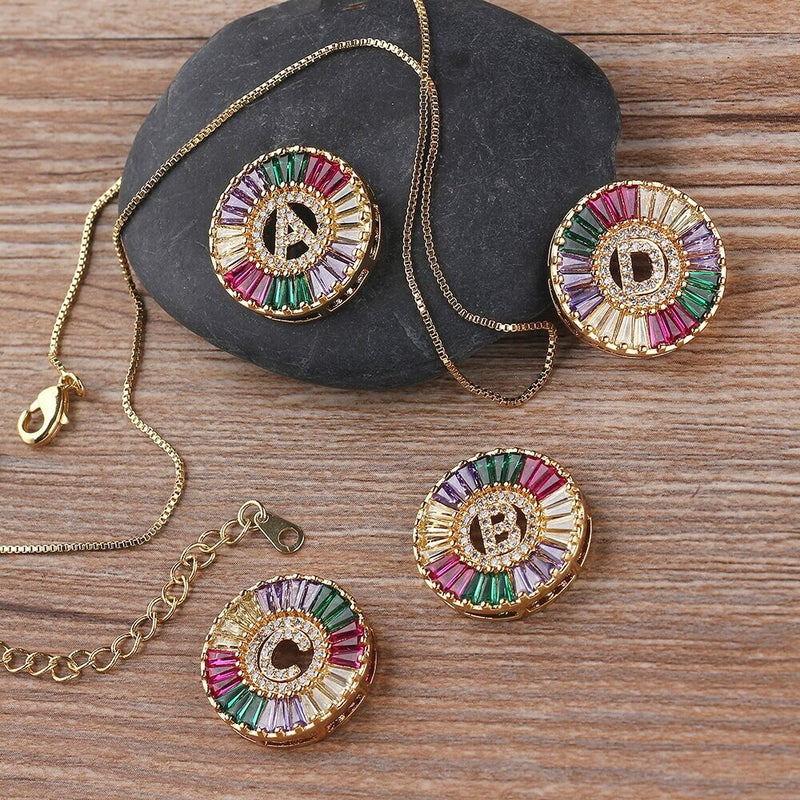 A-Z Colorful Initials Necklace / A-Z Letters Necklace / A-Z Initial Necklace / A-Z Letters Jewelry / A-Z Letters Gift