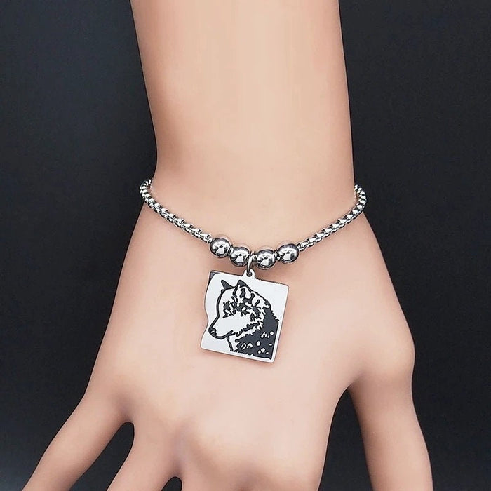 Family Bracelet / Wolf Bracelet / Mom And Daughter Bracelet / Mother And Daughter Bracelet / Kid Bracelet / Big Wolf Small Wolf Bracelet