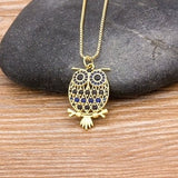 Owl Necklace, Hematite Owl Necklace, Owl Pendant Necklace, Owl Necklace Jewelry, Barn Laser Owl Necklace, Gold Plated Tiny Owl Necklace
