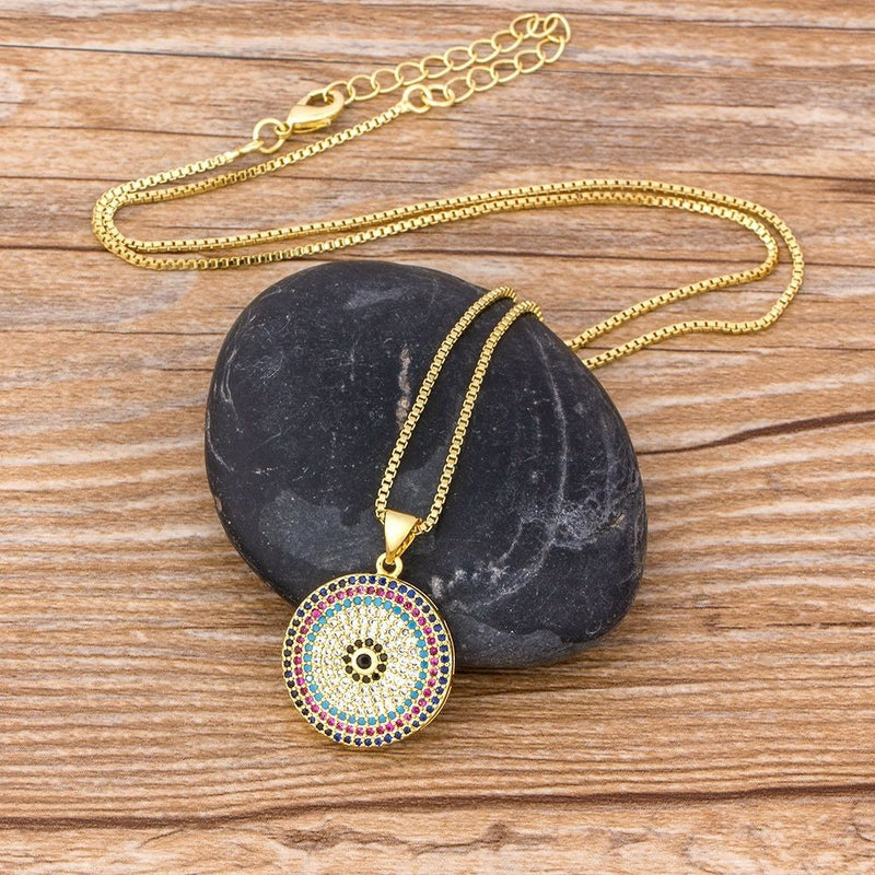 Evil eye pendant, Evil eye charms, Evil eye necklace gold plated, Evil eye choker, Dainty evil eye, Evil eye initial, Evil eye protection