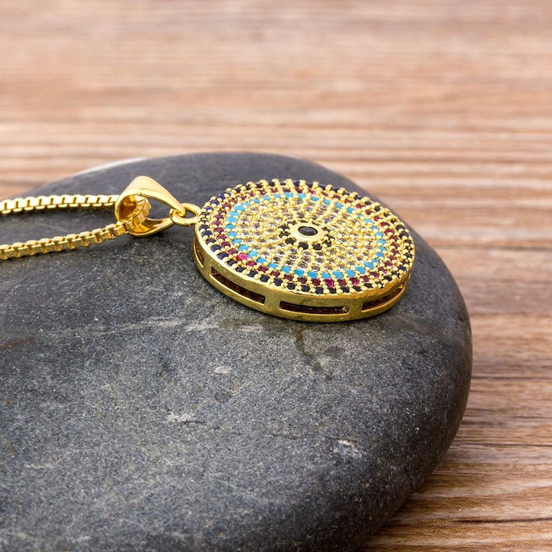 Evil eye pendant, Evil eye charms, Evil eye necklace gold plated, Evil eye choker, Dainty evil eye, Evil eye initial, Evil eye protection