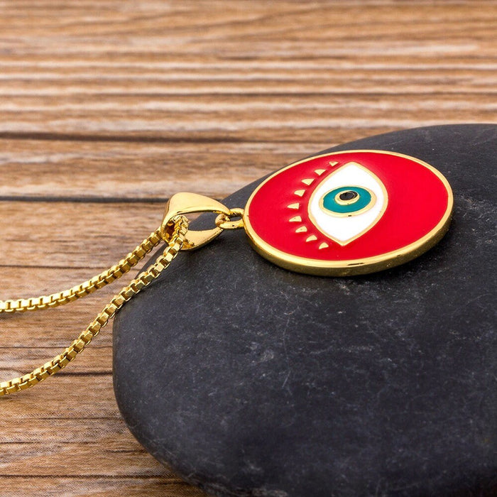 Evil Eye Pendant, Evil Eye Charms, Evil Eye Necklace Gold Plated, Evil Eye Choker, Dainty Evil Eye, Evil Eye Initial, Evil Eye Protection