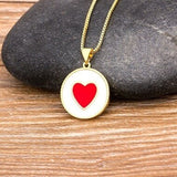 Red/Black Heart necklace, Cute heart necklace, Mini heart necklace, Gold necklace red, Mini red heart, Big pink heart, Gold necklace red